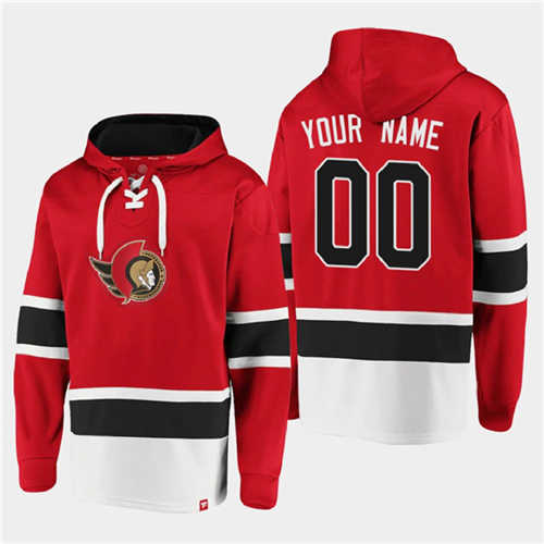 Ottawa Senators Active Player Custom Red Ageless Must-Have Lace-Up Pullover Hoodie